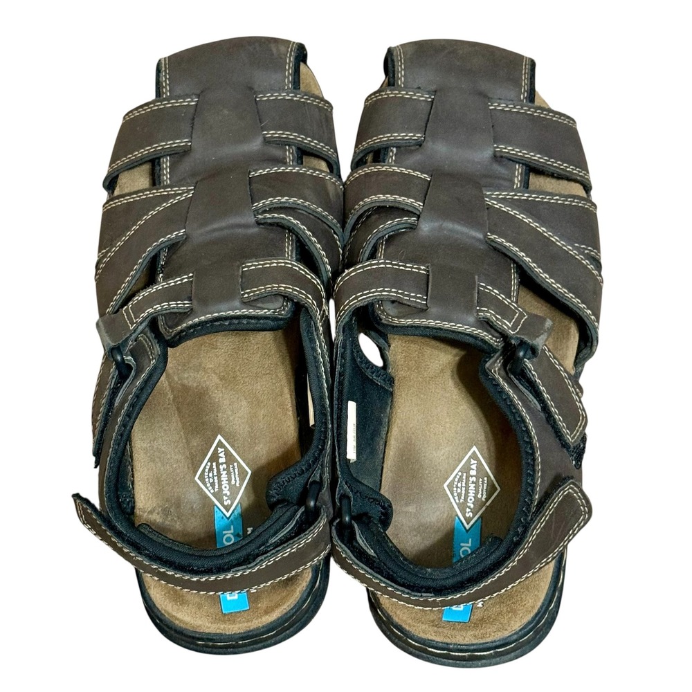 St Johns Bay Felix‎ Mens 11M Dark Brown Fisherman Sandals Memory Foam SJB FELIX